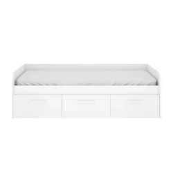 Letto singolo 90x190cm per bambini legno bianco 3 cassetti Alvaro
