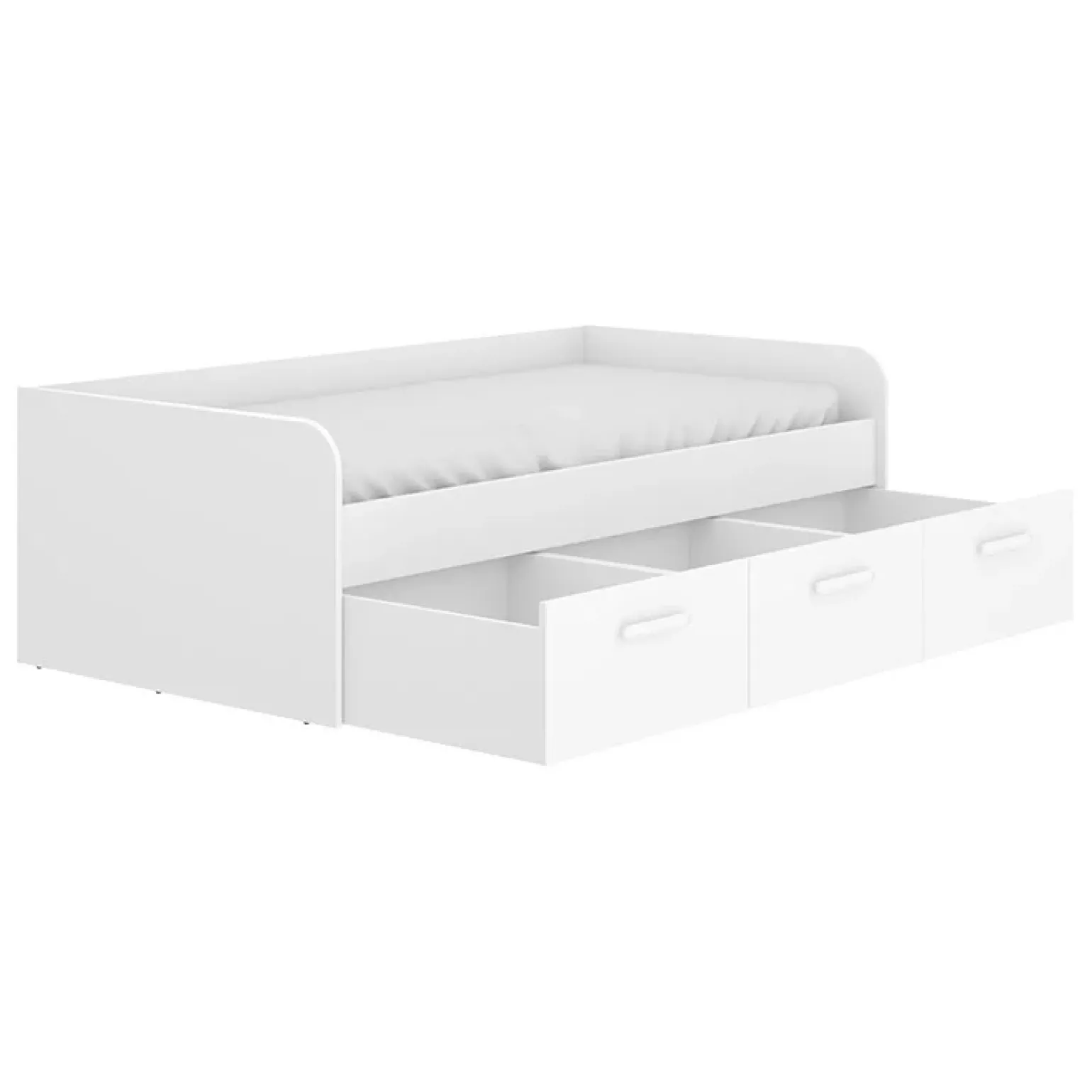Letto singolo 90x190cm per bambini legno bianco 3 cassetti Alvaro