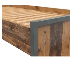 Letto singolo 90x200cm stile soft rovere scuro nero Urbania