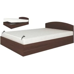 Letto 140x190cm alla francese contenitore moderno wengè Tropea