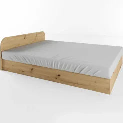 Letto 140x190cm alla francese contenitore moderno rovere rustico Carrisi