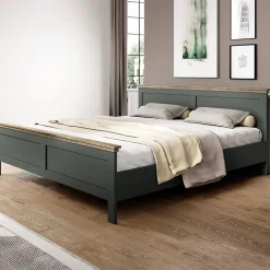 Letto 140x200cm alla francese design moderno verde quercia Texel