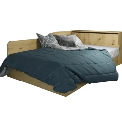 Letto 120x190cm contenitore una piazza e mezza con comò rovere rustico Joel