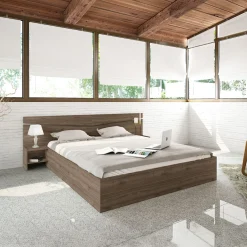 Letto 160x200cm matrimoniale con comodini noce Camilla Gihome®