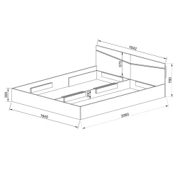 Letto 160x200cm matrimoniale contenitore rovere rustico Camilla Gihome®