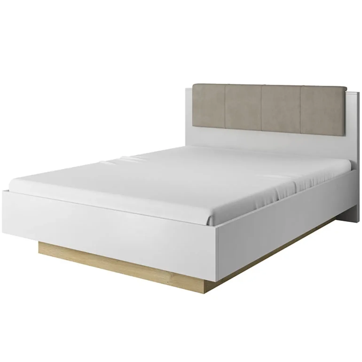 Letto 160x200cm matrimoniale moderno bianco rovere Noa
