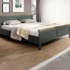 Letto 160x200cm matrimoniale moderno verde quercia Texel
