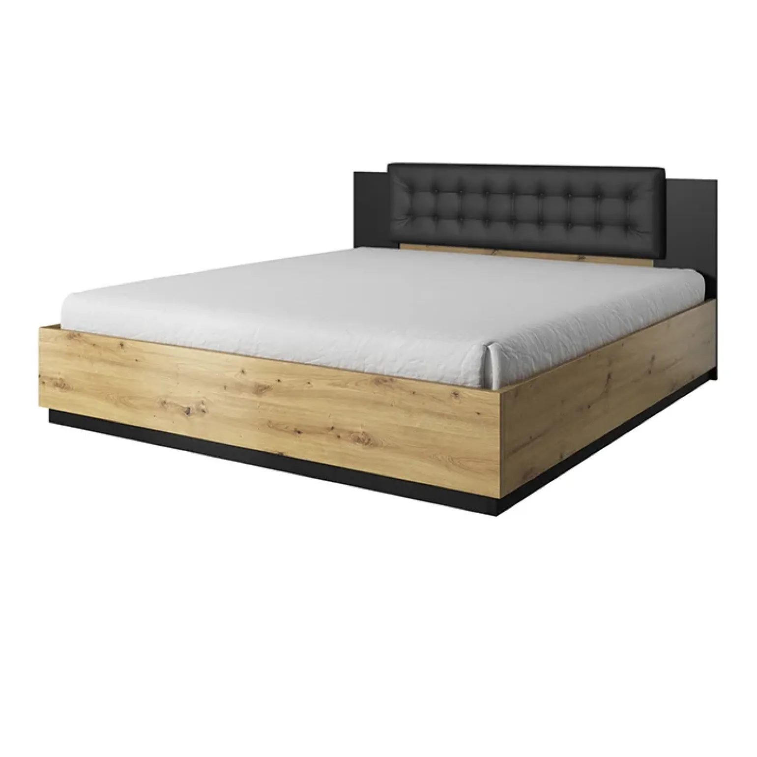 Letto 180x200cm matrimoniale oversize rovere nero Vulcano
