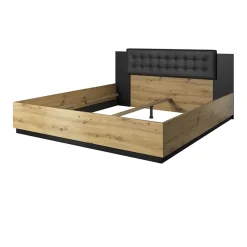 Letto 180x200cm matrimoniale oversize rovere nero Vulcano