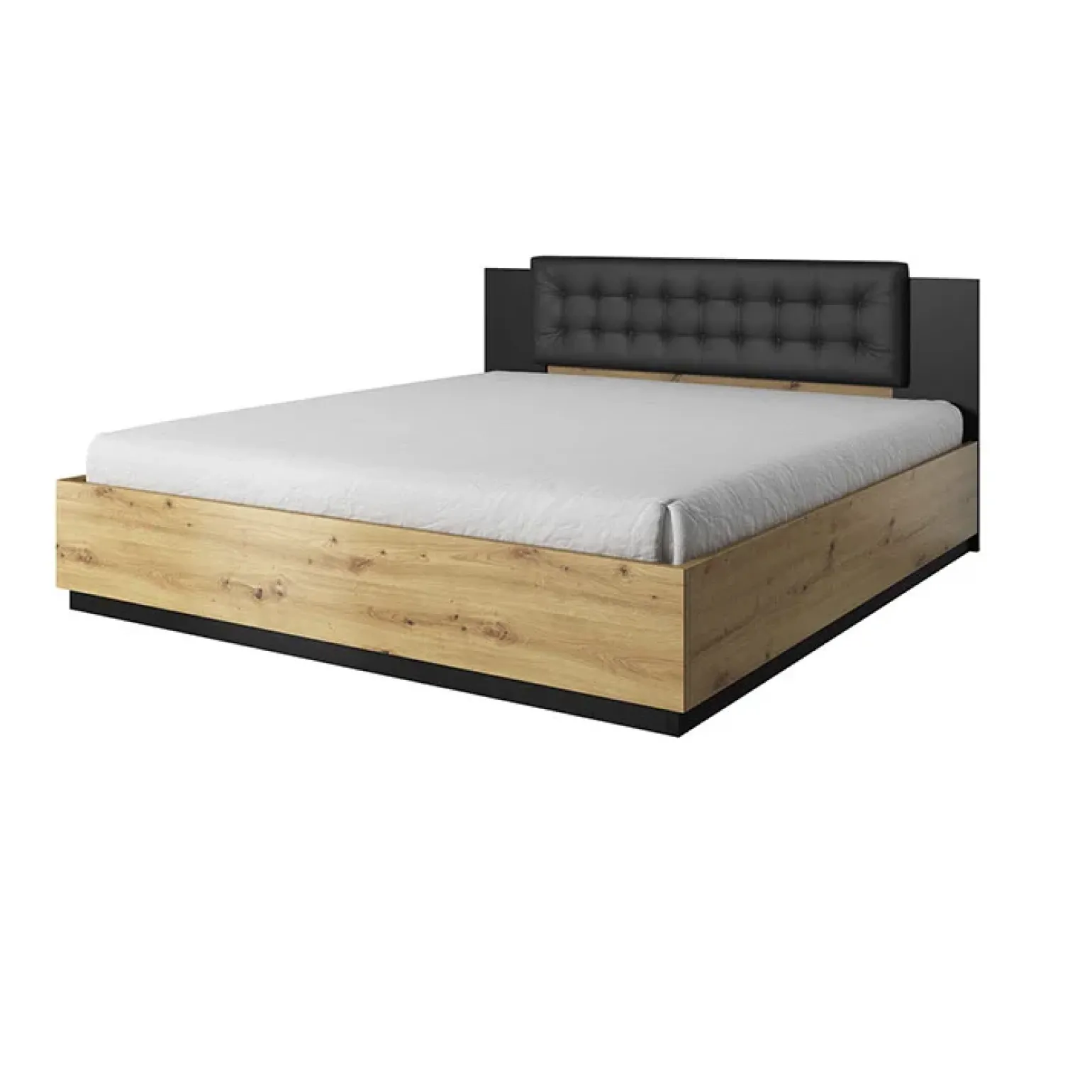 Letto 160x200cm matrimoniale rovere nero Vulcano