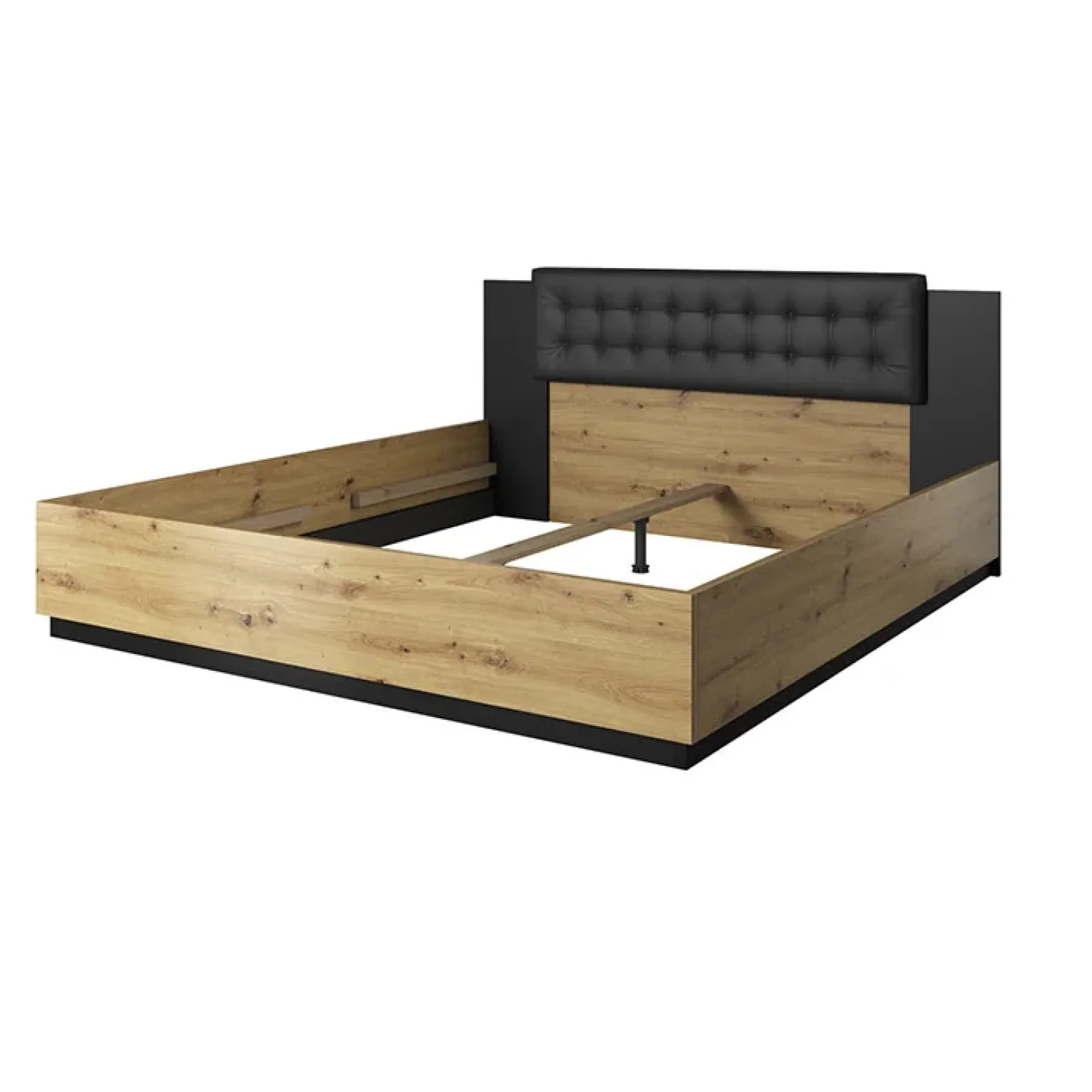 Letto 160x200cm matrimoniale rovere nero Vulcano