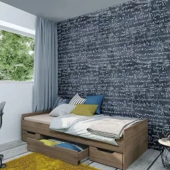 Letto 90x200cm singolo con cassetti estraibili noce Nicola