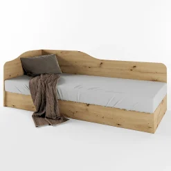 Letto 82x190cm singolo contenitore rovere rustico Alex Gihome®