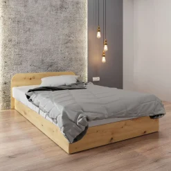 Letto 120x190cm una piazza e mezza contenitore rovere rustico Carducci