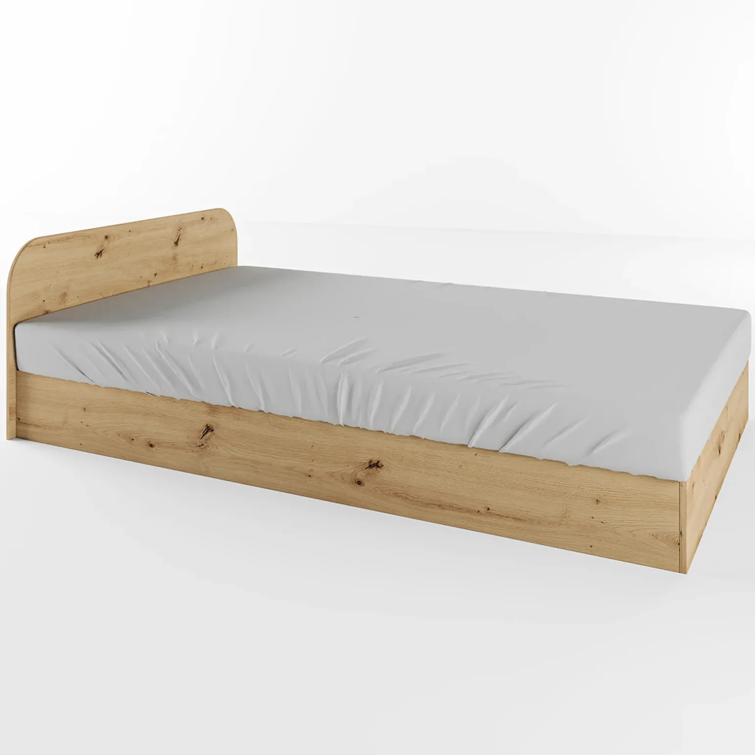 Letto 120x190cm una piazza e mezza contenitore rovere rustico Carducci