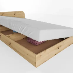 Letto 120x190cm una piazza e mezza contenitore rovere rustico Carducci