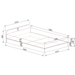 Letto 120x190cm una piazza e mezza contenitore rovere rustico Carducci
