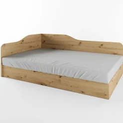 Letto 120x190cm una piazza e mezza contenitore stile rovere rustico Alex Gihome®