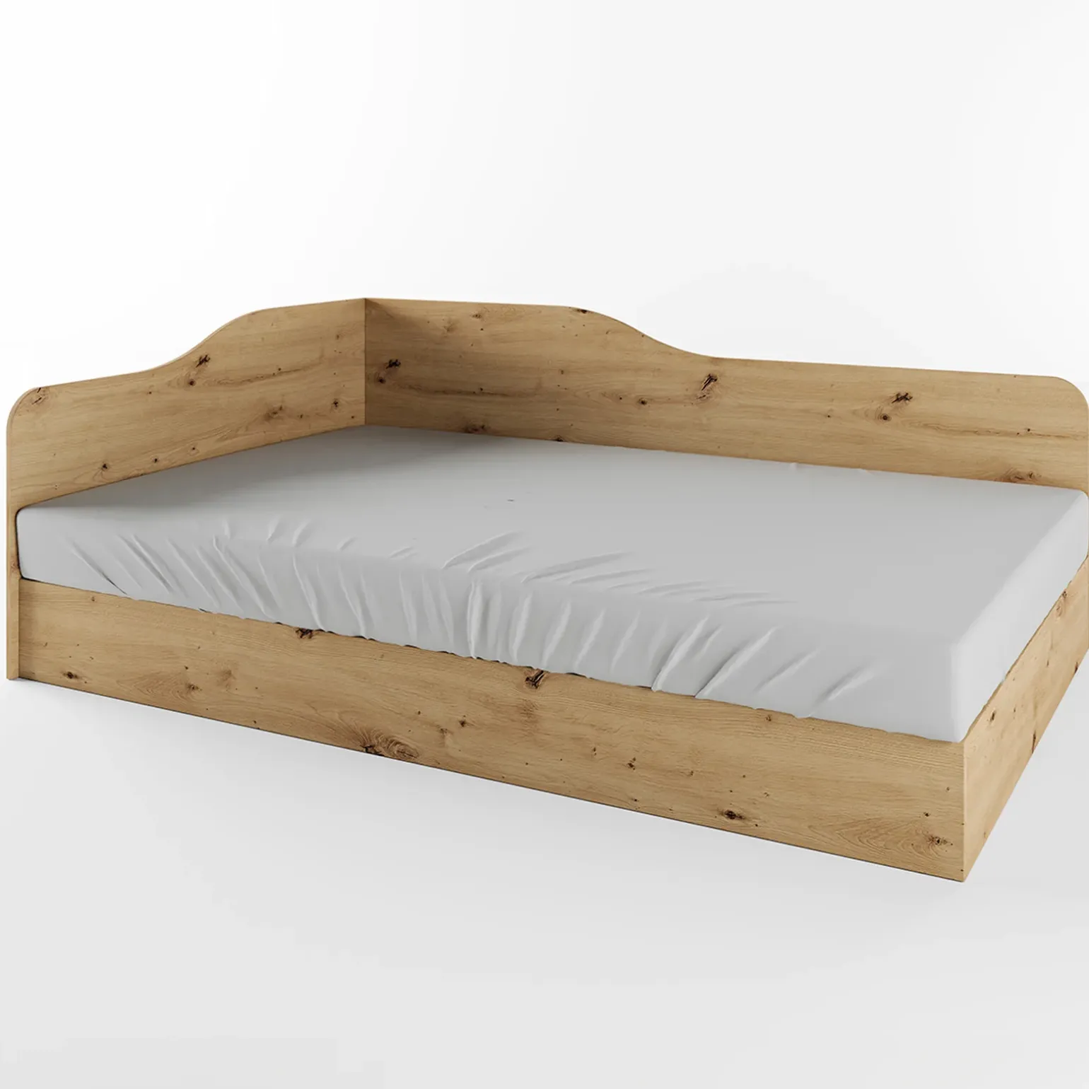 Letto 120x190cm una piazza e mezza contenitore stile rovere rustico Alex Gihome®