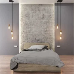 Letto 120x190cm una piazza e mezza contenitore rovere sonoma Carducci