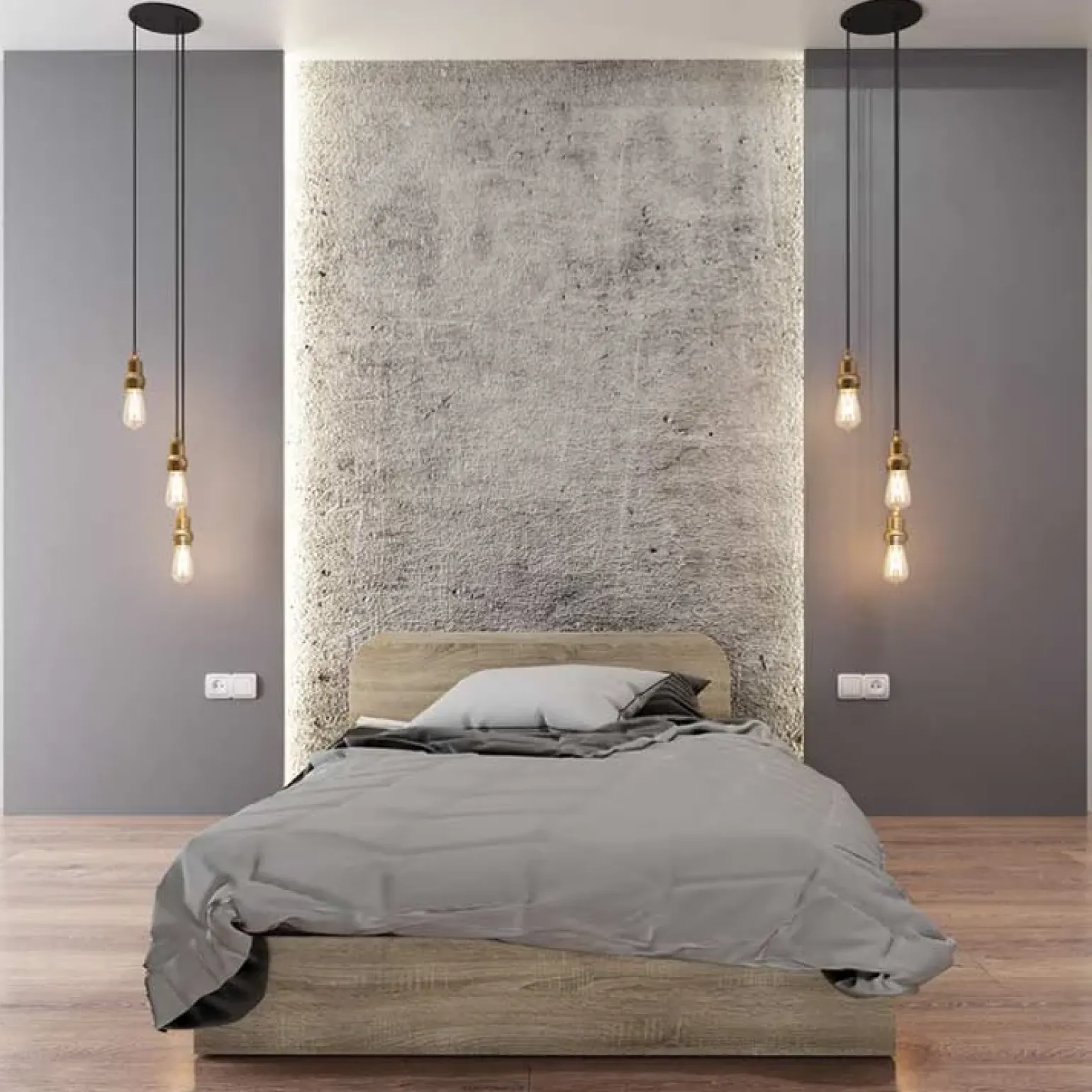 Letto 120x190cm una piazza e mezza contenitore rovere sonoma Carducci