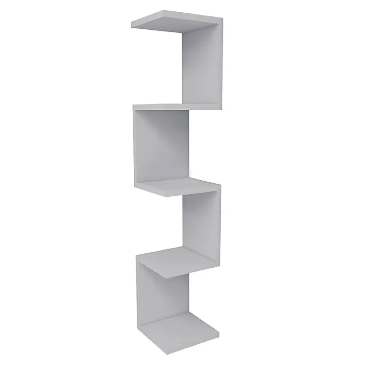 Libreria angolare da parete 22x111h cm con ripiani bianco Reale