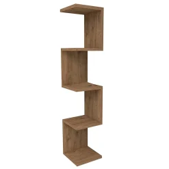 Libreria angolare da parete 22x111h cm con ripiani rovere Reale