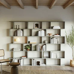 Libreria da parete 240x192h cm moderna design cemento Amira 3