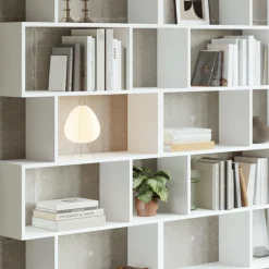 Libreria da parete 240x192h cm moderna soggiorno bianco opaco Amira 3