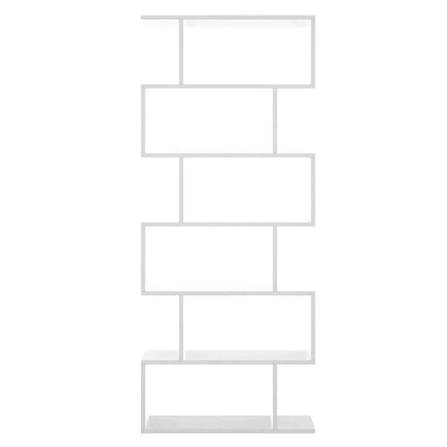Libreria da parete 320x192h cm moderna soggiorno bianco opaco Amira
