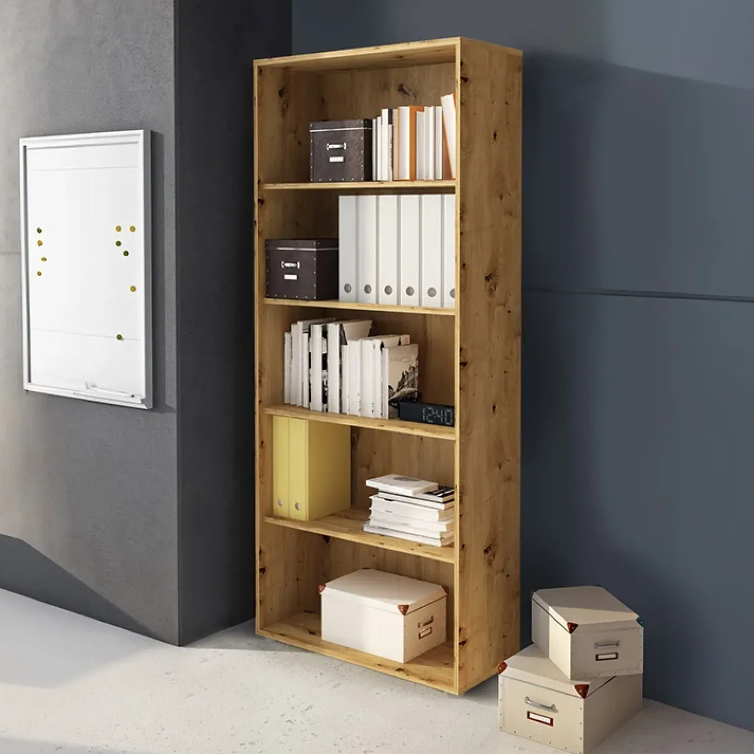 Libreria ufficio 79x188h cm moderna rovere Woody