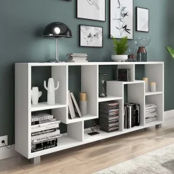 Libreria verticale 69x161h cm reversibile moderna bianco frassinato Eliza