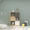 Libreria 80x120h cm 3 ante cameretta rovere antracite bianco Chiaretto