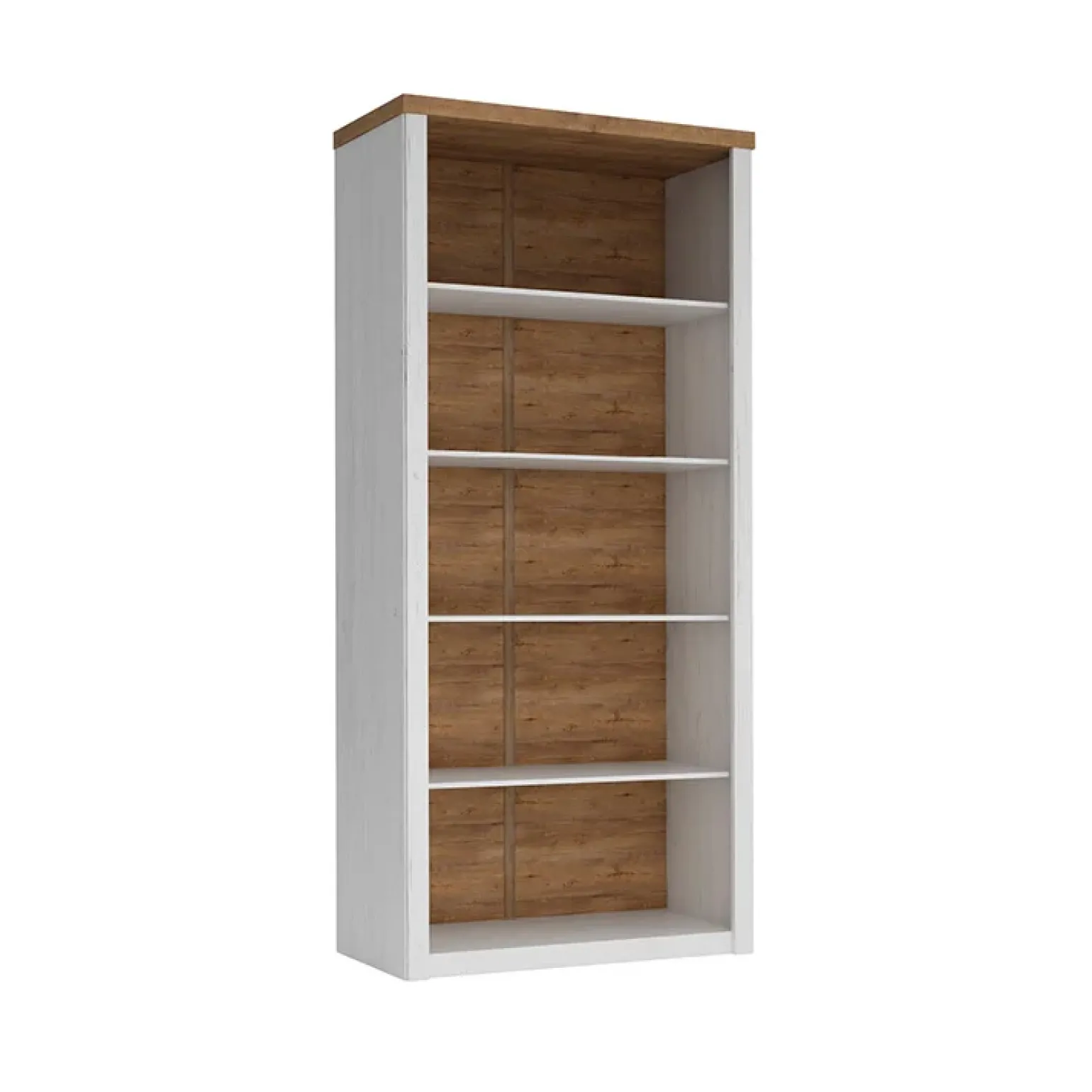 Libreria 90x198h cm 5 ripiani bianco frassinato rovere Provenza