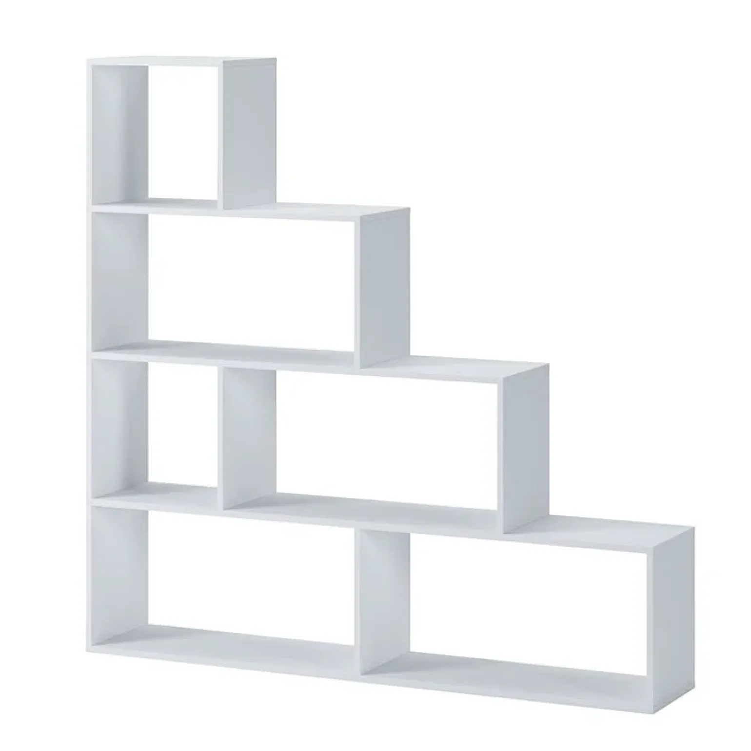 Libreria 145x143h cm a giorno moderna design bianco opaco Katy