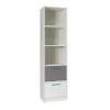 Libreria 50x195h cm con cassetti bianco pino grigio blu Maya Gihome®