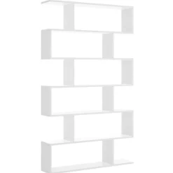 Libreria 80x192h cm design moderno bianco opaco Zaira