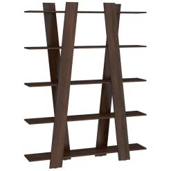 Libreria 150x194h cm design moderna da parete rovere scuro Cosmo