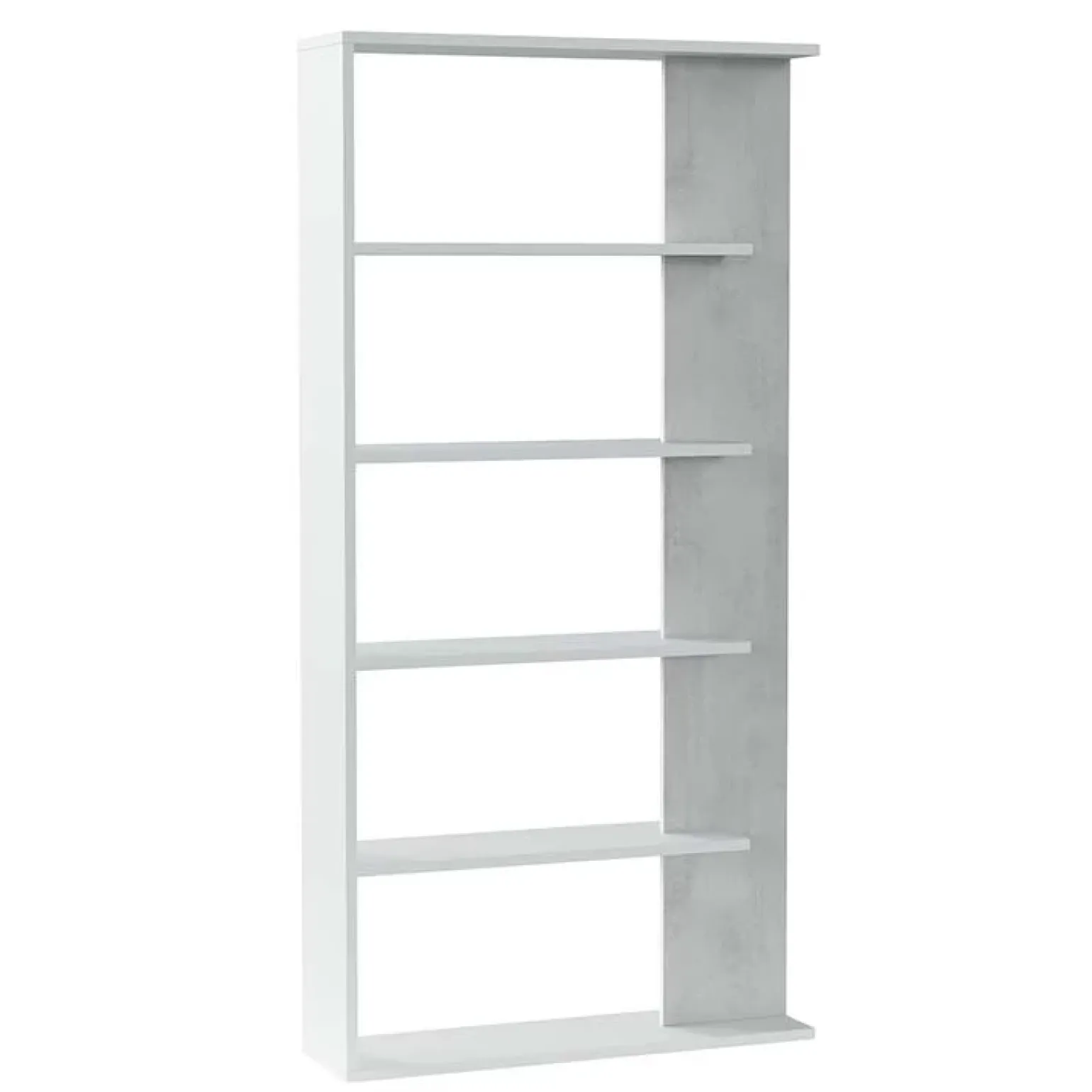 Libreria 90x180h cm moderna bianco opaco cemento Elira