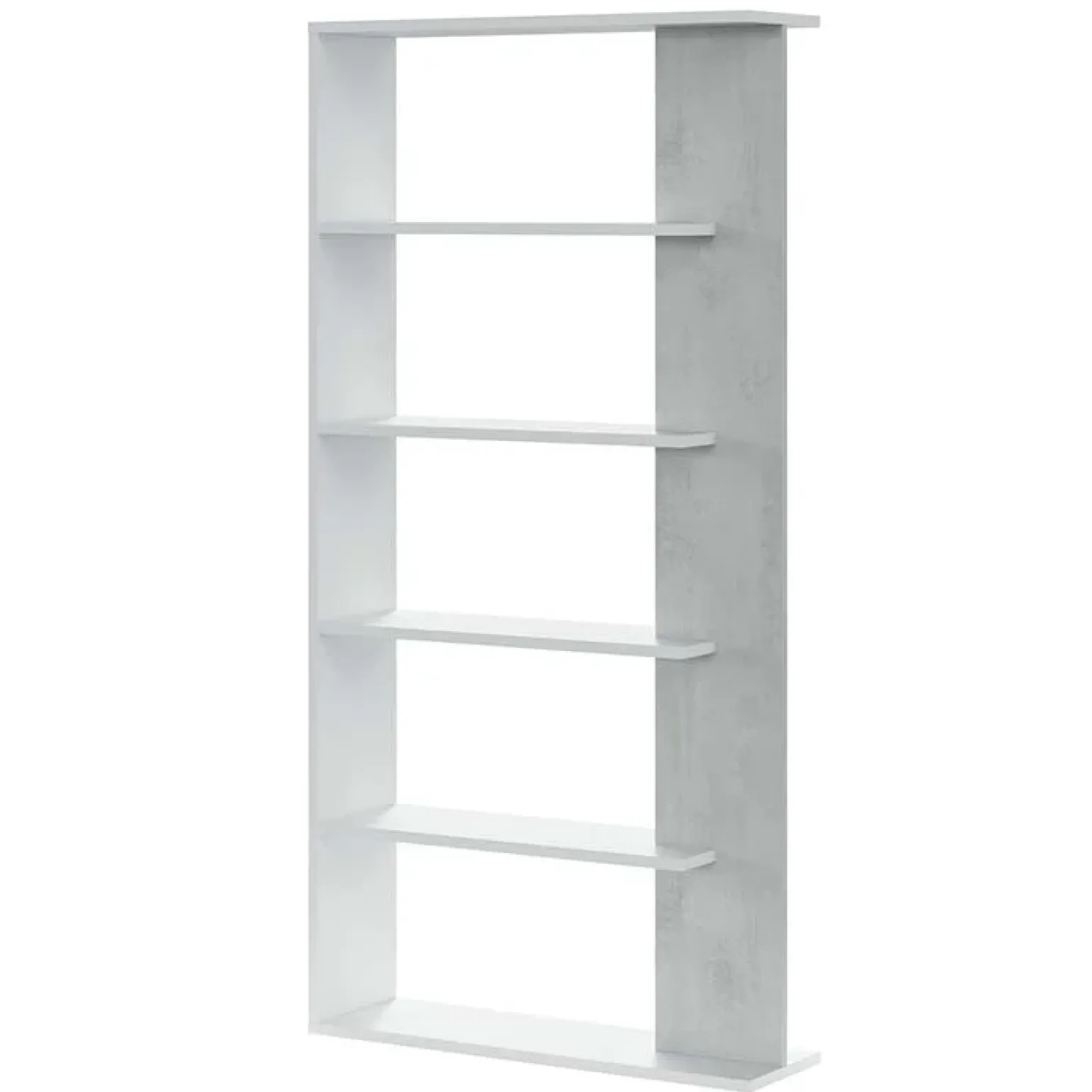 Libreria 90x180h cm moderna bianco opaco cemento Elira