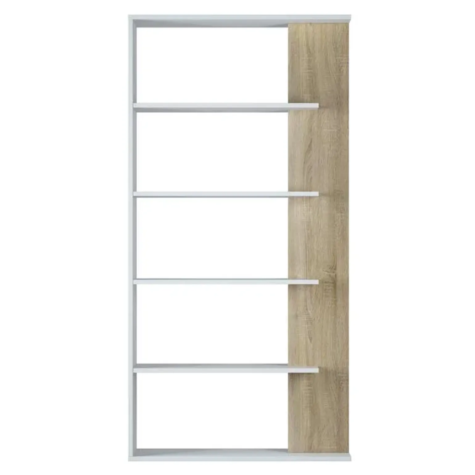 Libreria 90x180h cm moderna bianco opaco rovere Elira