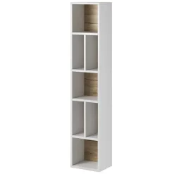 Libreria 32x159h cm moderna design bianco rovere Tahiti