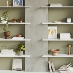 Libreria 270x180h cm moderna design bianco opaco cemento Biblio Aline 3