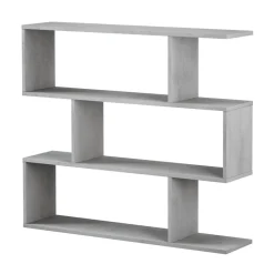 Libreria 110x97h cm moderna design soggiorno cemento Sakura