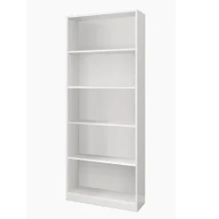 Libreria 80x201h cm moderna soggiorno bianco opaco Allan