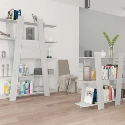 Libreria 150x194h cm moderna soggiorno bianca Cosmo
