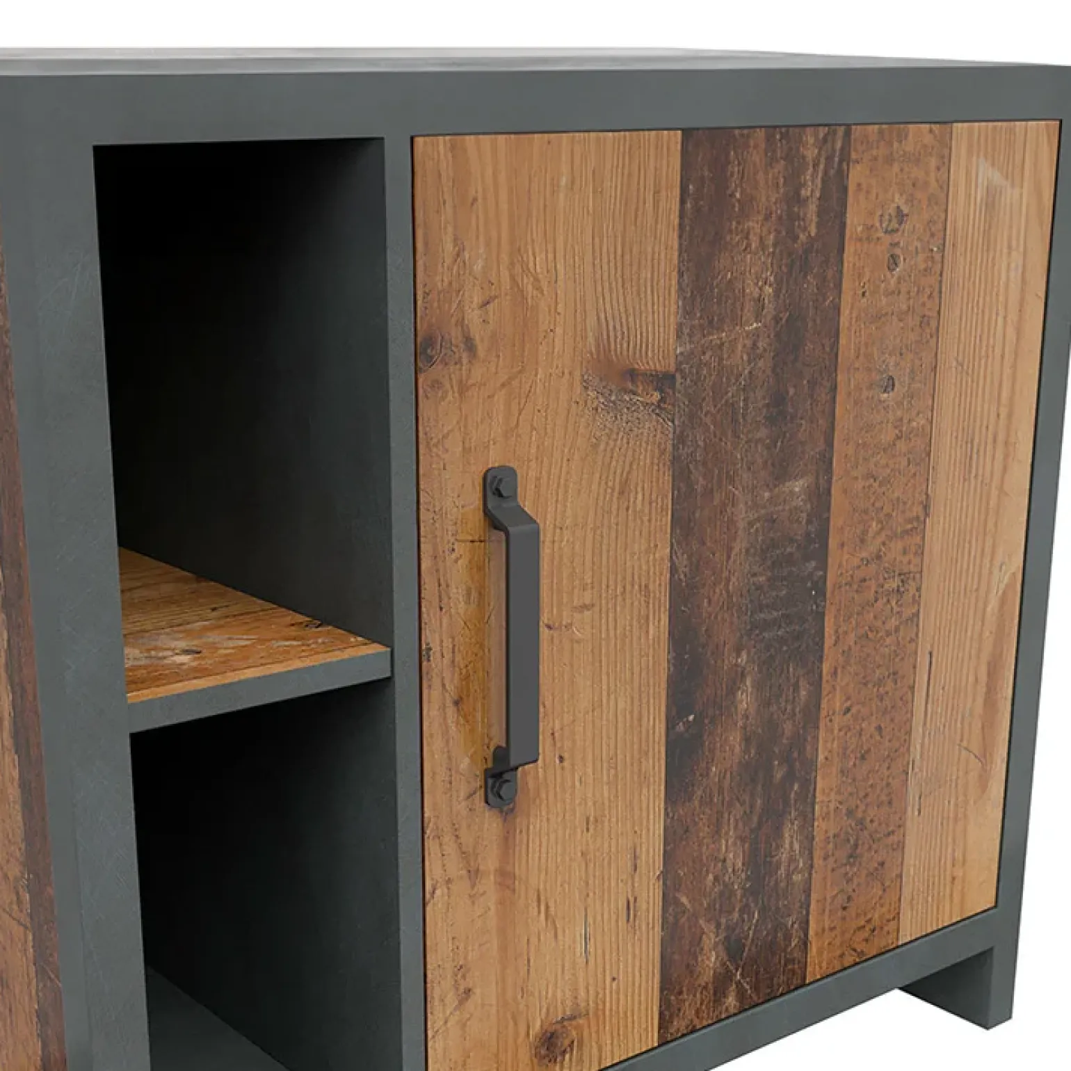 Libreria 75x201h cm stile soft rovere scuro nero Urbania