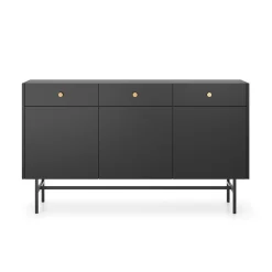 Madia moderna 155x90h cm 3 ante 3 cassetti nero Eterna