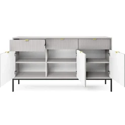 Madia 154x83h cm 3 ante 3 cassetti moderna grigio Alisa