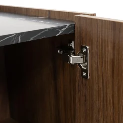 Madia 160x78h cm 2 ante 3 cassetti piano effetto marmo nero noce Caliva